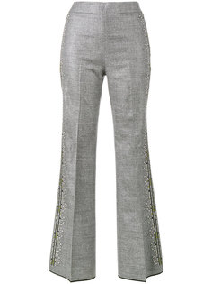 брюки с цветочной вышивкой Giambattista Valli