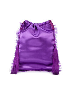 сатиновая сумка-мешок с декоративными кистями Attico