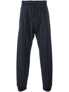 брюки в полоску с манжетами Giorgio Armani