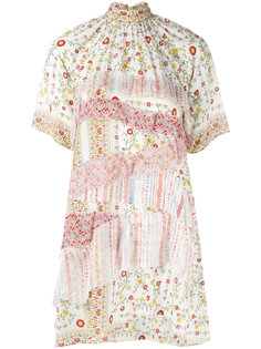 платье-рубашка с высокой горловиной и цветочным принтом  Nº21