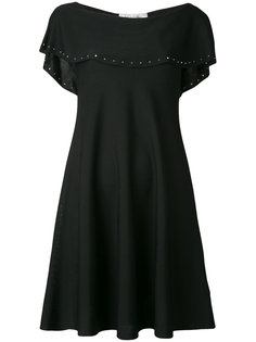 платье шифт с оборками на рукавах  Valentino