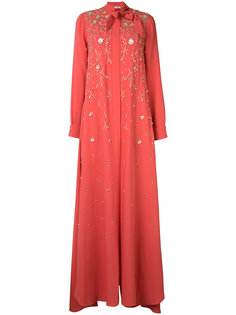 платье с вышивкой Georgette Carolina Herrera