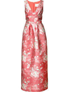 платье с жаккардовым цветочным узором Carolina Herrera