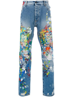 джинсы с брызгами краски  Palm Angels