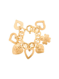браслет-цепочка с сердцами и логотипом СС Chanel Vintage