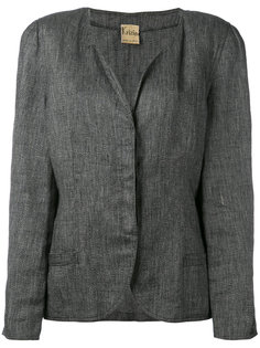 пиджак без воротника с подвернутыми лацканами Krizia Vintage
