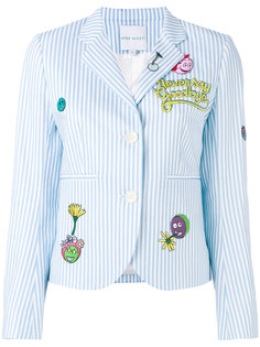 полосатый пиджак с заплатками Mira Mikati