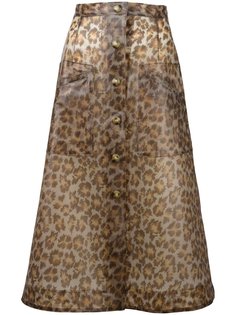 юбка миди с леопардовым принтом  Christopher Kane