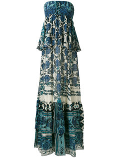 длинное платье с цветочным принтом Roberto Cavalli