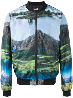 куртка-бомбер  с принтом-пейзажем Love Moschino