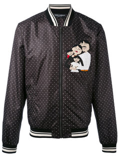 куртка-бомбер  с узором в горох Dolce & Gabbana
