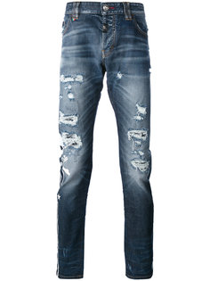 рваные узкие джинсы Philipp Plein
