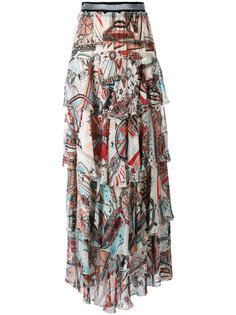 длинная юбка с комбинированным принтом Just Cavalli