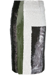 полосатая юбка с отделкой пайетками Aviù