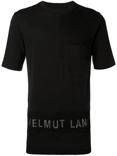 футболка с логотипом и сетчатой отделкой Helmut Lang