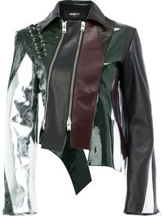 кожаная куртка с панельным дизайном Yang Li