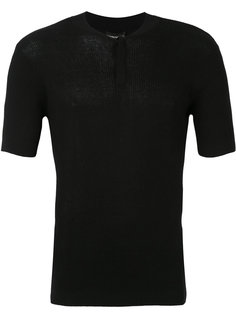 футболка в рубчик с укороченной застежкой Emporio Armani