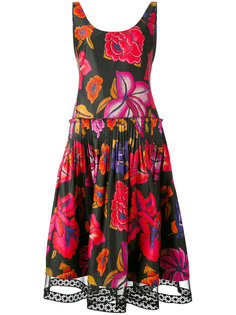 плиссированное платье с цветочным принтом Alberta Ferretti