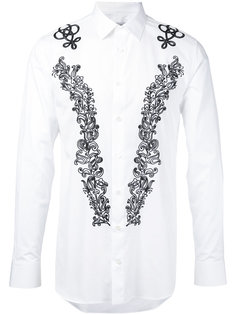 рубашка с вышитыми цветами Alexander McQueen