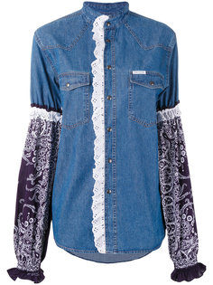 джинсовая рубашка с принтом на рукавах  Forte Couture