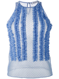 прозрачный топ в горох Dondup