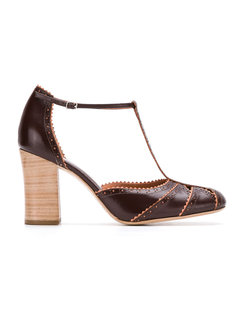 leather panelled pumps Sarah Chofakian