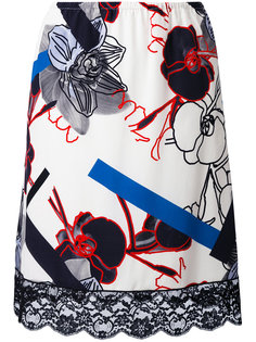 юбка с кружевной отделкой и цветочным принтом Paul & Joe