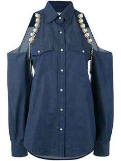 джинсовая рубашка с открытыми плечами  Forte Couture