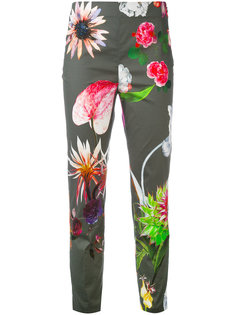 укороченные брюки с цветочным принтом Blumarine