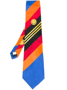 галстук в полоску с логотипом  Versace Vintage