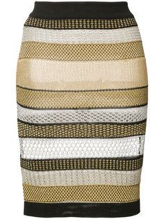 юбка в полоску Balmain