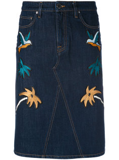 джинсовая юбка-карандаш с нашивками  Victoria Victoria Beckham