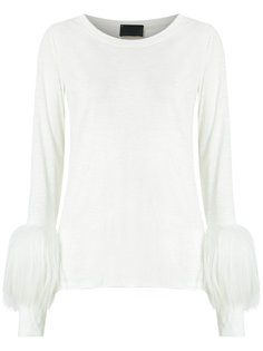 fur trimmed top Andrea Bogosian