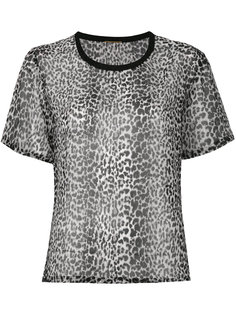 полупрозрачная футболка с леопардовым принтом Saint Laurent