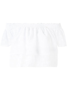 топ с оборками и открытыми плечами Blumarine