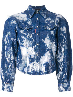 рубашка из пайеток с имитацией выбеленного денима Dsquared2
