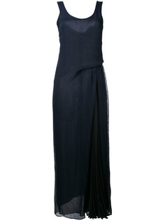 длинное драпированное платье  Emporio Armani