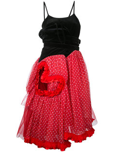 бархатное платье с заплаткой в виде сердца Comme Des Garçons Vintage