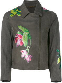 байкерская куртка с цветочным рисунком Blumarine