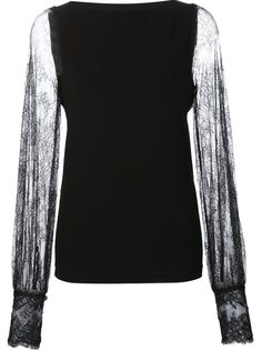 блузка с полупрозрачными кружевными рукавами Plein Sud