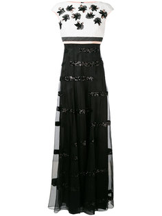 вечернее платье с цветочными элементами Talbot Runhof