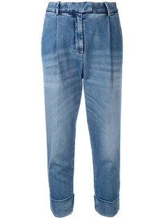 джинсы с заниженным шаговым швом и отворотами Eleventy