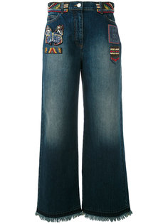 широкие джинсы с вышивкой из бисера Valentino