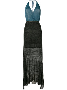 металлизированное вязаное платье с вырезом-халтер Circus Hotel