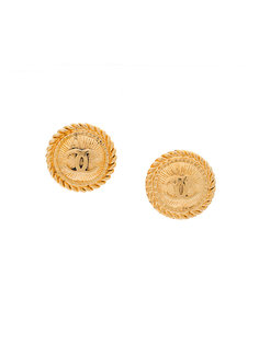 серьга-гвоздик  с логотипом CC Chanel Vintage
