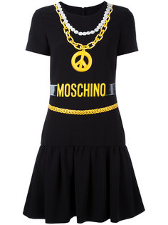 платье-футболка с принтом украшений Moschino