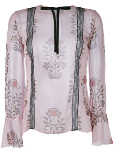 полупрозрачная блузка с цветочным принтом Giambattista Valli