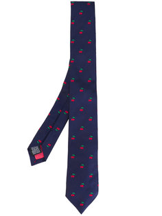 галстук с вышивкой вишен Paul Smith