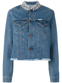 джинсовая куртка с декорированным воротником Forte Couture