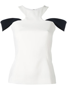 двухцветный топ с открытыми плечами Mugler